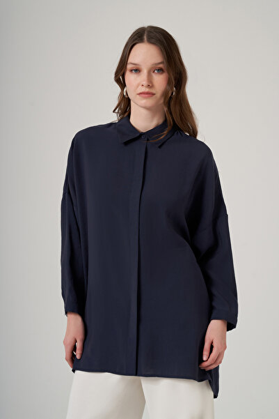 Nuss Oversized Basic Summer Shirt 3001 Navy Blue