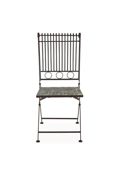 Maison Mex Folding garden/terrace chair STUTTGART L.50 l.39 H.92 brown/multic...