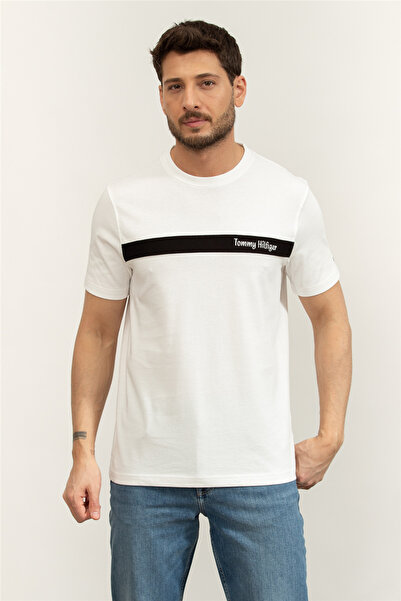 Tommy Hilfiger Erkek Regular Fit %100 Pamuklu Yuvarlak Yakalı Logo İşlemeli K...