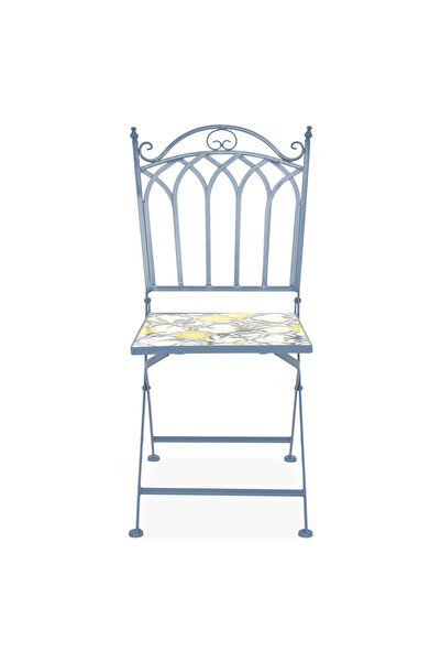 Maison Mex Scaun pliabil gradina/terasa LIMONE L.38 l.38 H.89 albastru/galben