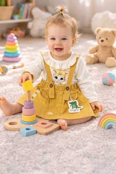 CROCODAYS Girl's Jeans (Jeans) Strap Skirt Set (6/9/12/18) Months