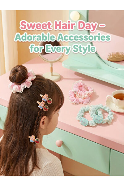 paper era Hair clips and band 12 peices (4 each color)