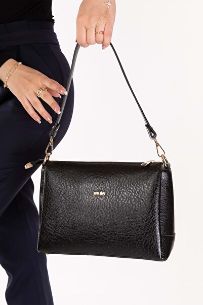 Gondol Купих дамска ежедневна чанта за ръка и през рамо, модел 4584, черна