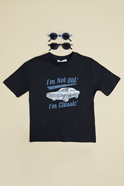 Fulla Moda Μπλουζάκι αυτοκινήτου με τύπωμα με λαιμόκοψη ποδηλάτου για αγόρια