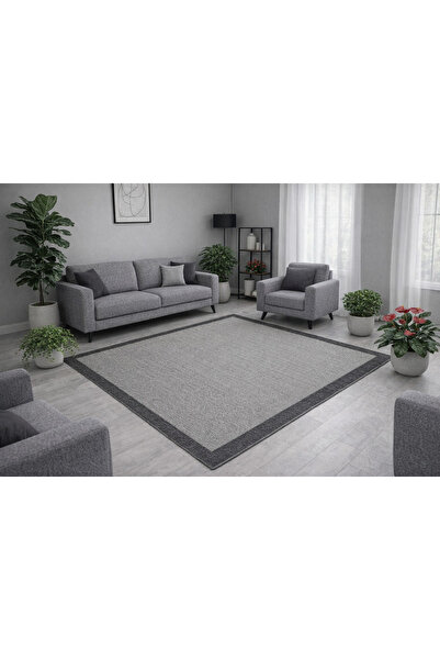 ÇERKEZ HALI SİENA Collection JÜT SİSAL BORDÜRLÜ HASIR HALI GRİ-ANTRASİT 02