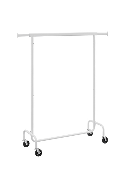 SONGMICS Extendable Clothes Rack with Wheels, Metal Frame, 110-150x45x163cm, ...