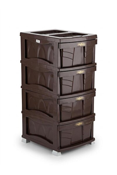 Sağlam Plastik Elegant Düz Komidin (Çok Amaçlı Düzenleyici Dolap 4 Çekmeceli ...