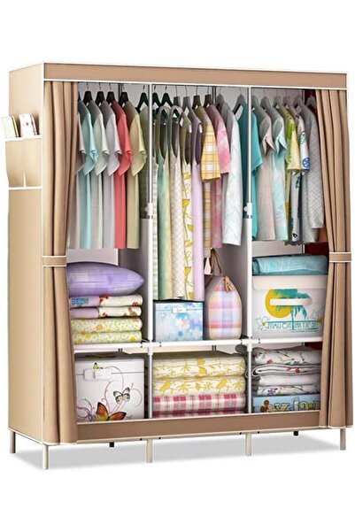 Arabest Wardrobe, Fabric Special Cloth, Assembly Pipe Reinforced Steel Frame,...