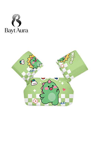 Bayt Aura Cartoon dinosaur float Vest for kids, children's arm float hoops wi...