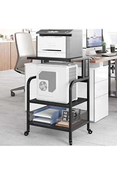 Garvee 3-Tier Large Printer Stand with Power Outlets&USB Ports-Adjustable Sto...