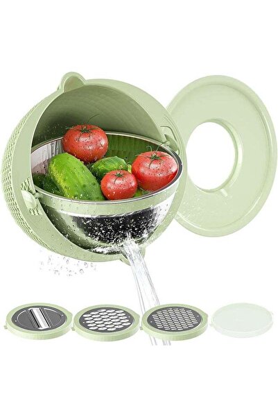 Arabest 360° Rotating Vegetable Washing Basin,Multi-functional 4-in-1 Design,...