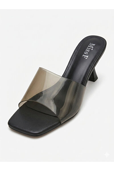 Miss F Int1223Y073 3Fx Black Women's Short Heels Slipper