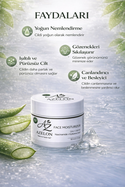 AZELON EL-VÜCUT NEMLENDİRİCİ,BARİYER VE PARLAKLIK SAĞLAYAN BAKIM KREMİ 50 ml ...