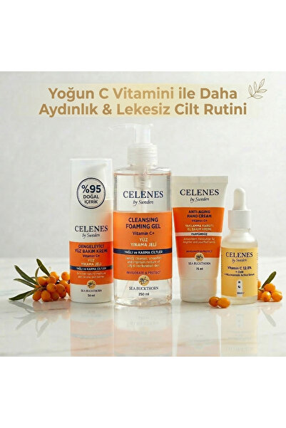 celenes by sweden Yoğun C Vitamini İle Daha Aydınlık & Lekesiz Cilt Rutini