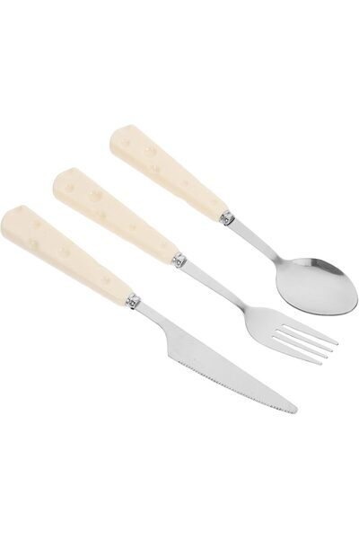 Arabest Stainless Steel Dessert Flatware Set with Cheese Handle – 3pcs Vintag...