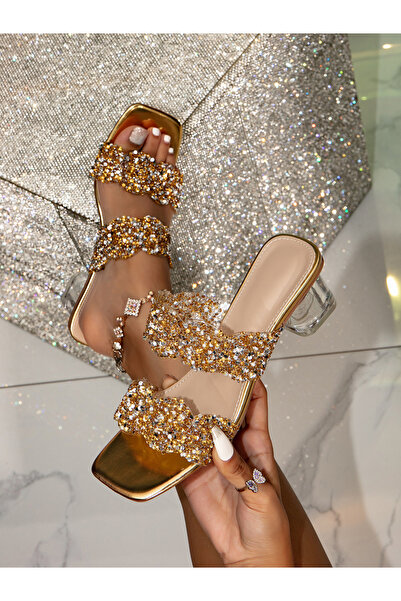 Take Two By Styli Embellished Double-Strap Slip On Sandals