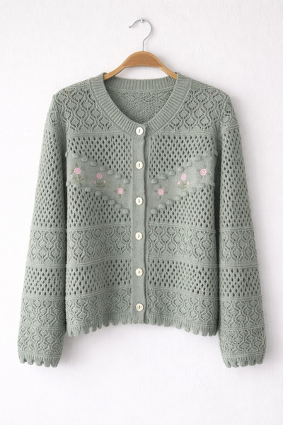 Retrobird Embroidered Romantic Cardigan for Women Çağla