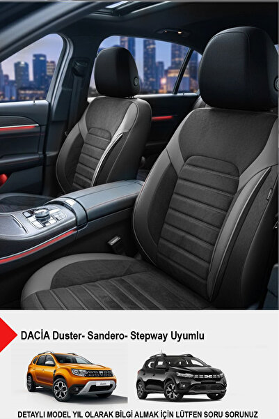 GM-DESIGN Alcantara Series Luxury Car Seat Cover - (Daci̇a Sandero-Stepway-Du...