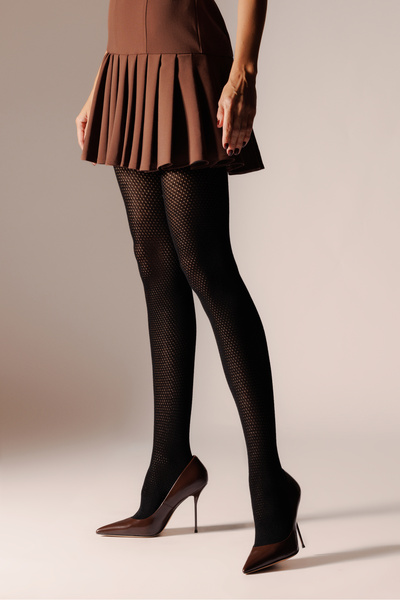 Laura Baldini Dres din vascoza cu model tip plasa TENDERNESS 120 den