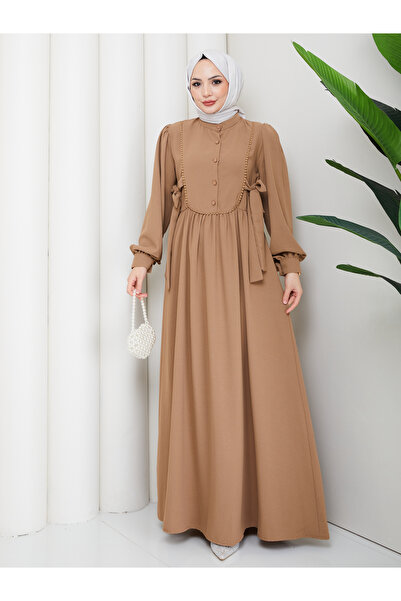 EFSUN MODA Women's Lace-Up Dress with Lace Details