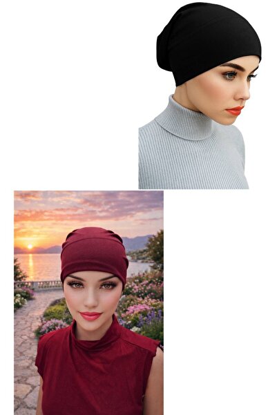 ALDAIYR 2 bucăți Hijab tip bone cu țeavă pentru fixare