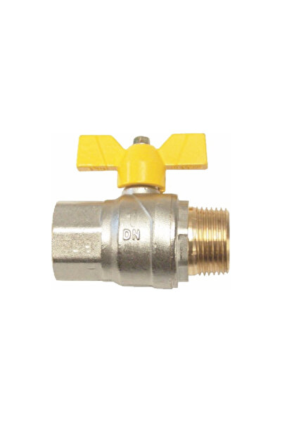 regata Gas Ball Valve 3/4" Female-Male Threaded, Chrome-Plated Brass, Premium