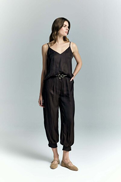 Sateen Tosca Pants - Brown