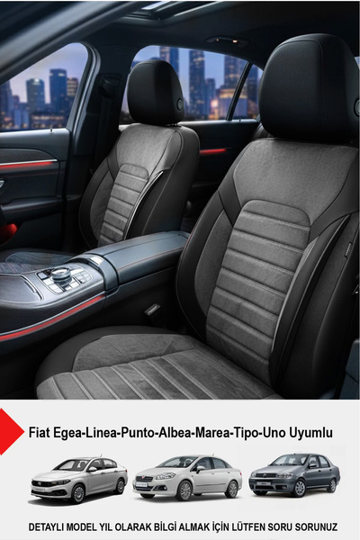 GM-DESIGN Alcantara Series Luxury Car Seat Cover - (Compatible with Fiat Egea...