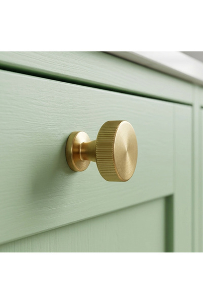 BERFİNO Matte Gold Metal Furniture Handle – Modern Cabinet & Drawer Knob (Pac...