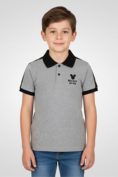 Disney x Micky Mouse Kids Boy Short Sleeve Embroidered Logo Polo Shirt, Dark ...