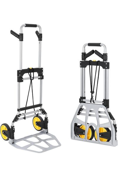 Garvee Aluminum Mini Hand Truck, 100KG Load, Foldable with Steel Base, Portab...