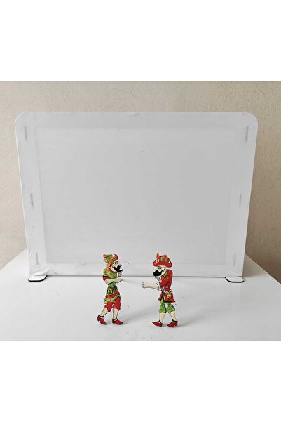 Eğitici Hobi Hacivat ile Karagöz Oyunu Sahnesi Ahşap 90x65x30cm