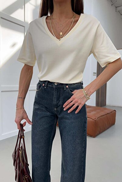 mylove V-Neck Oversized Tshirt Yellow