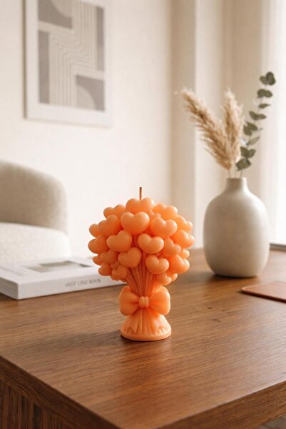 ORENACANDLE KALP BUKETİ EL YAPIMI DOĞAL SOYA MUM (10*5 cm)