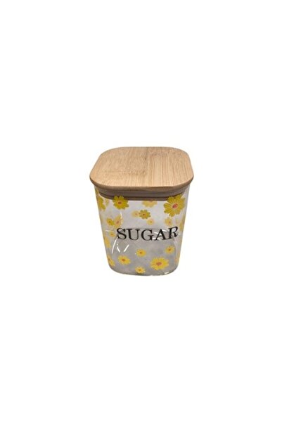 Clini Borcan de sticlă cu capac din bambus , 10 x 10 cm