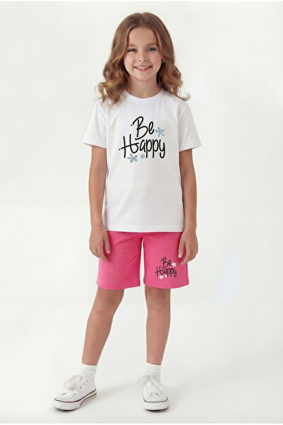 panios kids Round Neck T-Shirt with Colorful Capri Print Detail Summer Girls'...