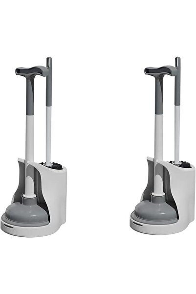 Arabest 2 Pcs 3-in-1 Toilet Brush & Plunger Set, Hidden Storage Toilet Brush ...
