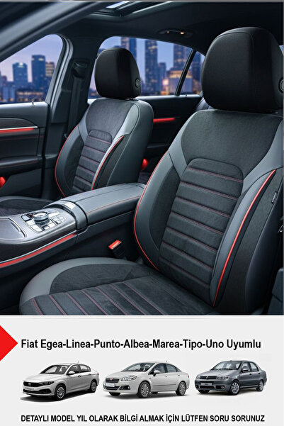 GM-DESIGN Alcantara Series Luxury Car Seat Cover - (Compatible with Fiat Egea...