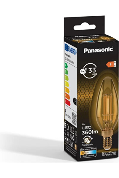 PANASONIC E14 Dim Edilebilir Filaman Lamba 4W 360LM 2000K Gold