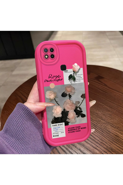CASEVIBE Redmi 9C/10A Uyumlu Şık gül desenli, silikon telefon kılıfı.