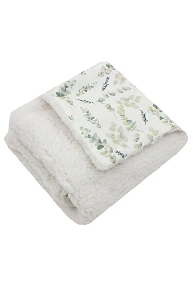 PRICHINDEL Pătură Teddy Deluxe, revers din bumbac , flori de eucalipt, 80 x 1...