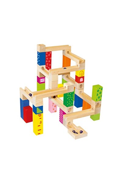 Bino Ξύλινο Σετ Κατασκευής Λαβύρινθου με Μαρμάρινη Πίστα, 66 Κομμάτια