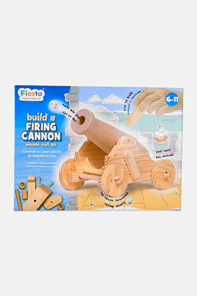 Fiesta بناء لعبة حرفية خشبية لتشغيل المدفع