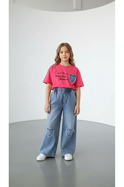 NURTOPU Σετ για κορίτσια, άνω και κάτω μέρος, με τζιν, Βαμβάκι χτενισμένο βαμ...