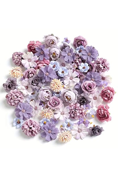 Choice5 Light Purple 40Pcs Artificial Flowers Heads Silk Fake Flower for Home...