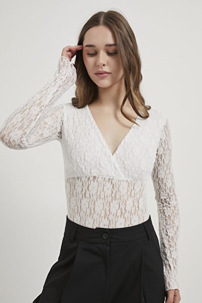 Arma Life Armalife 1704 Double-Breasted Collar Chest Lining Detail Lace Sheer...