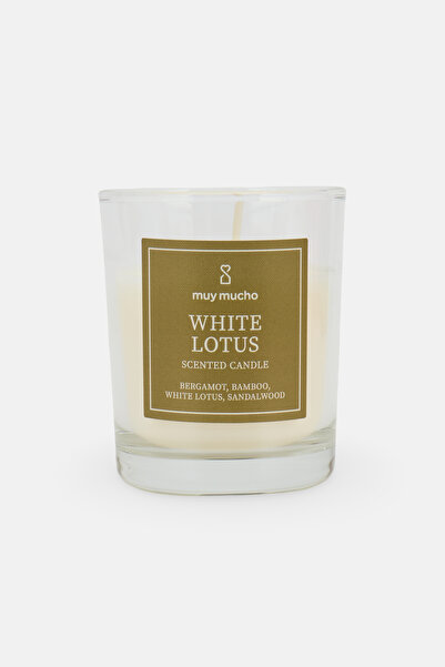 Muy Mucho شمعة معطرة برائحة زهرة اللوتس البيضاء، 110 غرام