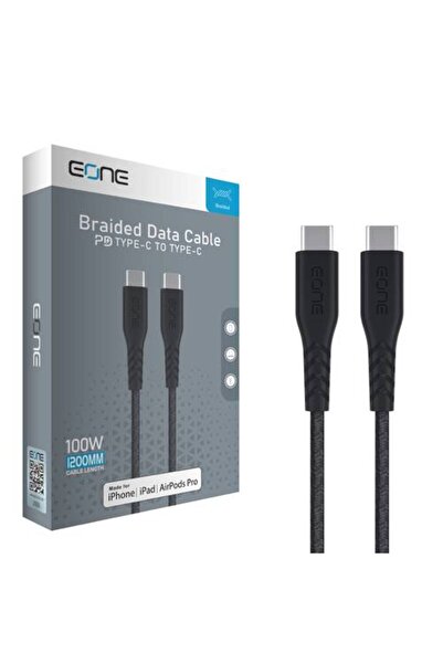 EONE Nylon Cable Type C to C 100W 1.2m Black