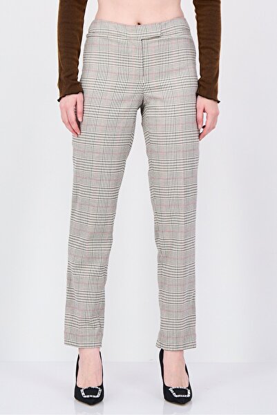 Anne Klein Women Regular Fit Checkered Straight Leg Pants, Multicolor