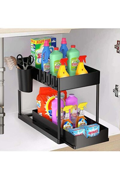 rayze 1 Pack Under Sink Organizers and Storage Pull Out Sliding Drawer 2 Tier...